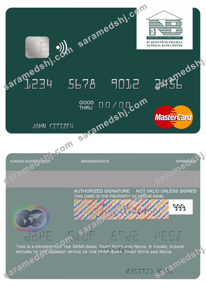Saint Kitts and Nevis SKNA Bank mastercard